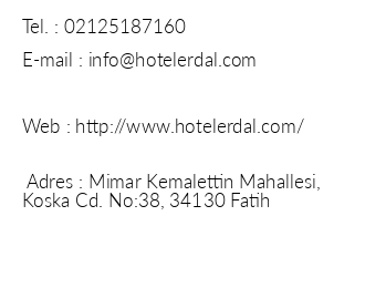 Hotel Erdal iletiim bilgileri
